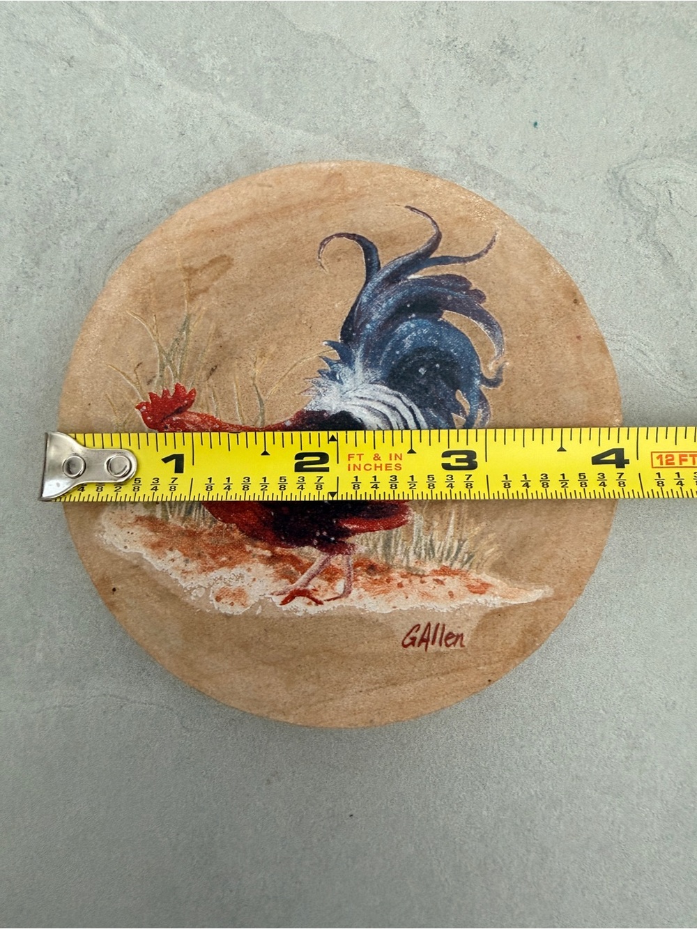 Sandstone Coasters Assorted Rooster Motifs With Cork Bottom. - Picture 5 of 6